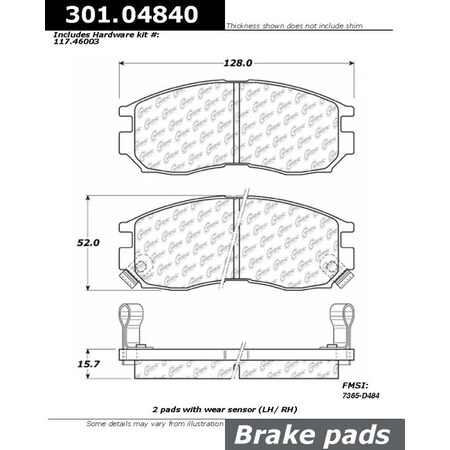 Centric Parts Centric Premium Ceramic, 301.04840 301.04840